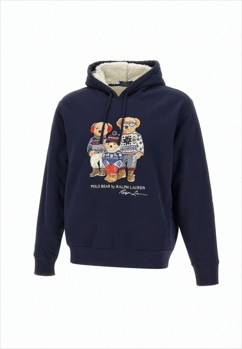 Polo Ralph Lauren Sherpa-Lined Hoodie With Iconic Bear Graphic