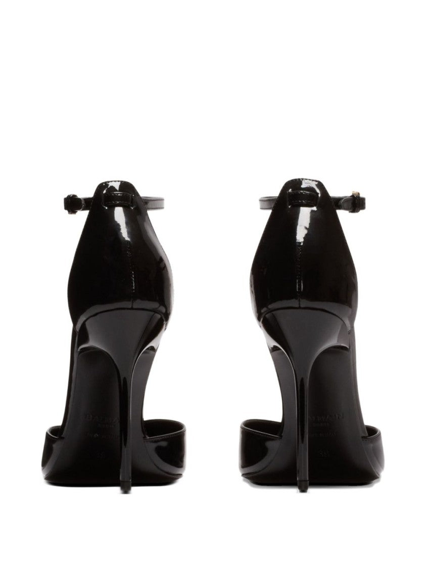 Balmain Black Silk And Nylon Pointed Pumps