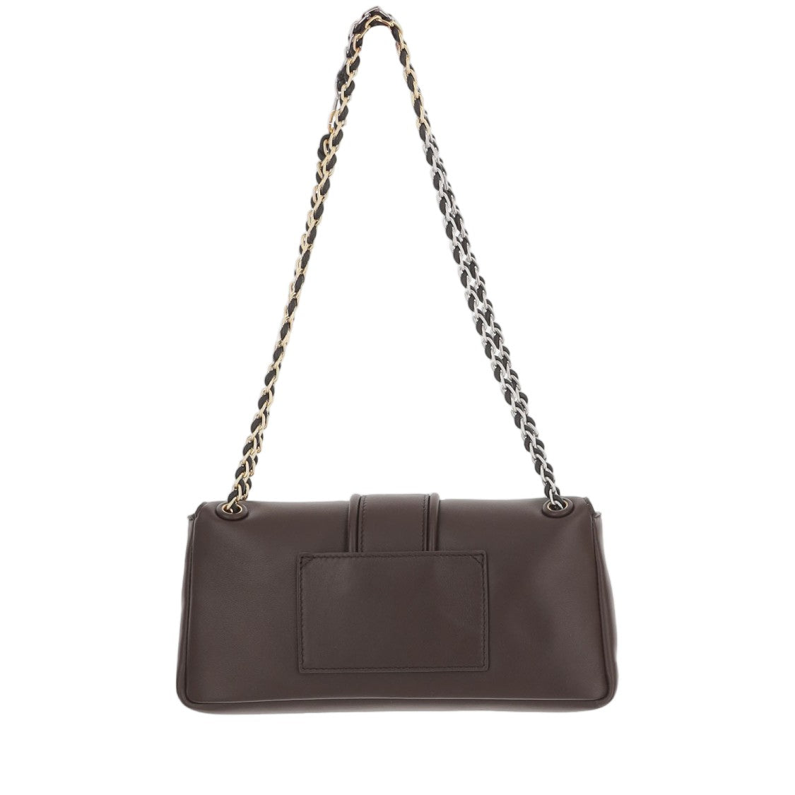 Jacquemus Dark Brown Chaine Two-Tone Chain Lambskin Shoulder Bag