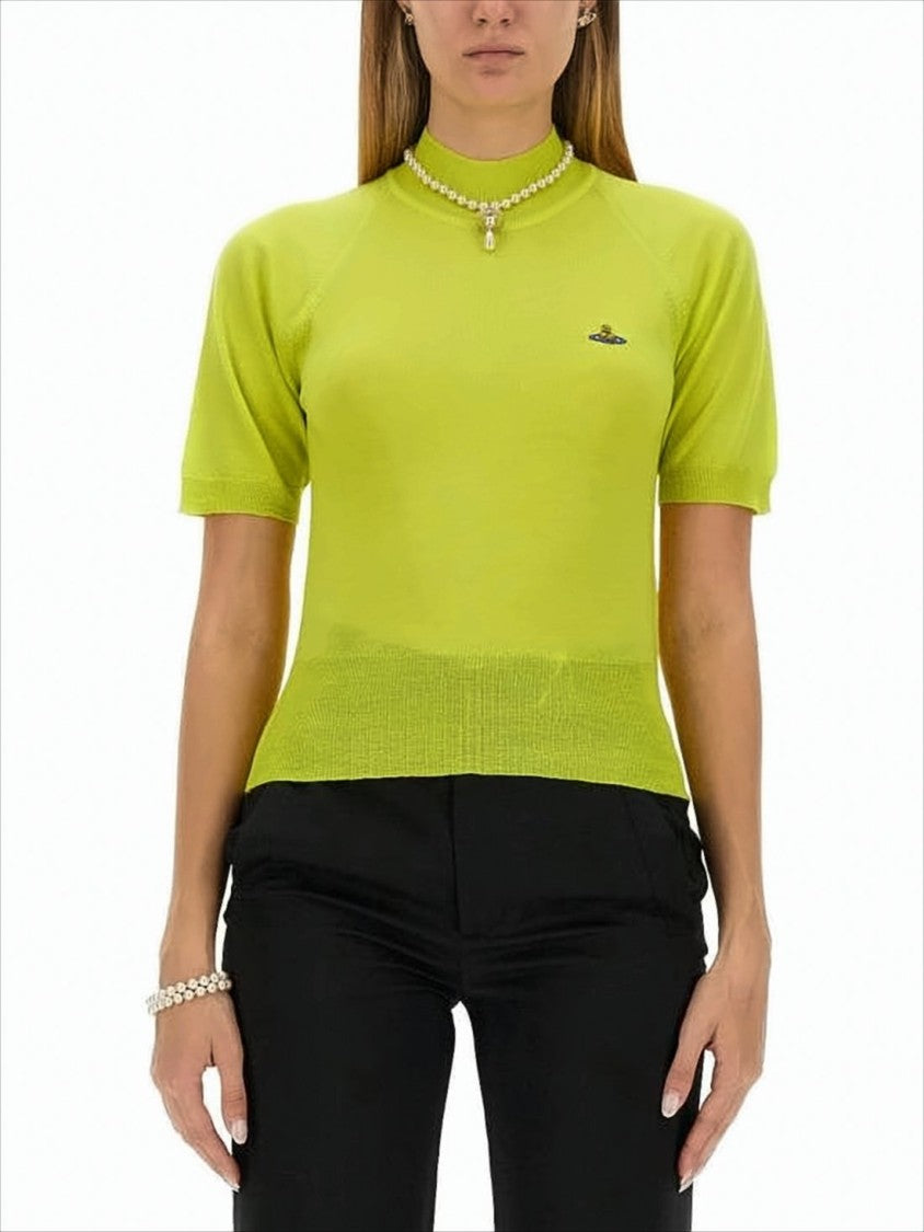 Vivienne Westwood Fitted Turtleneck Sweater In Lime Green