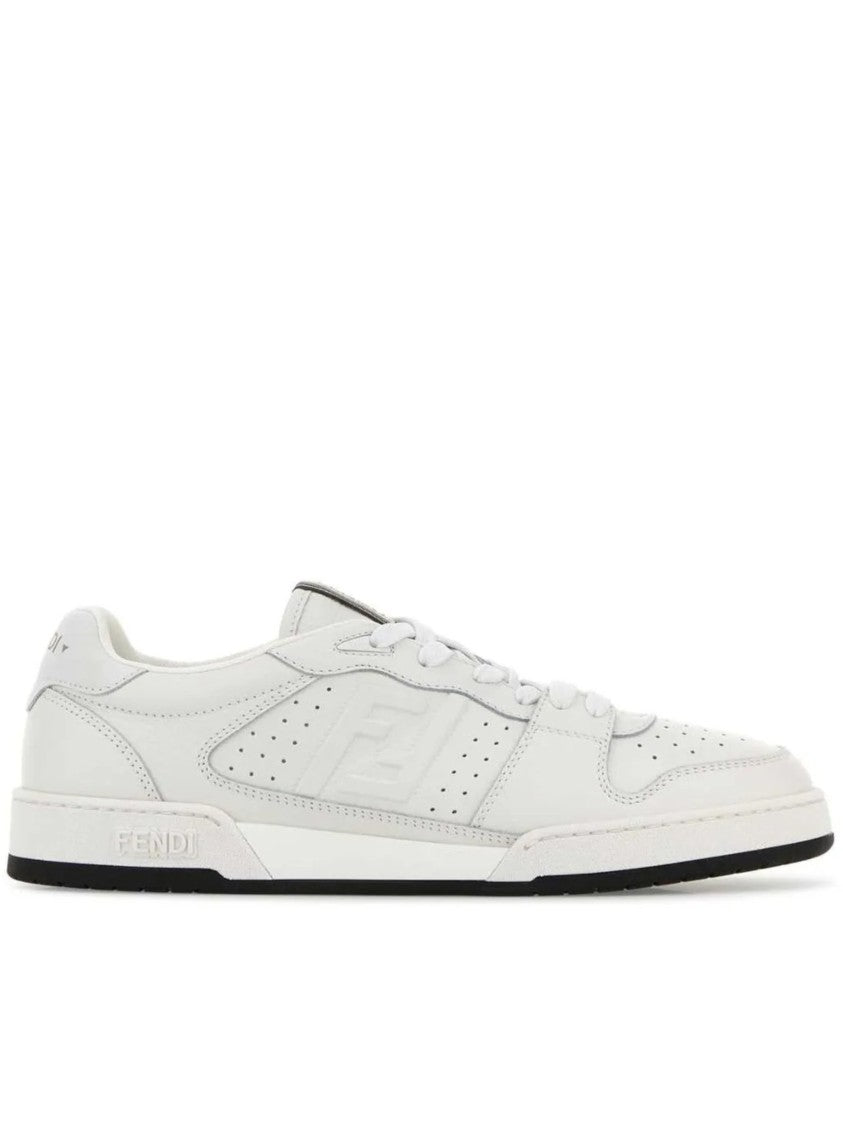 Fendi Calf Leather Low-Top Sneakers With Perforated Detailing