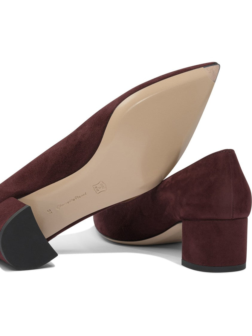 Gianvito Rossi Brown Suede Heeled Pumps