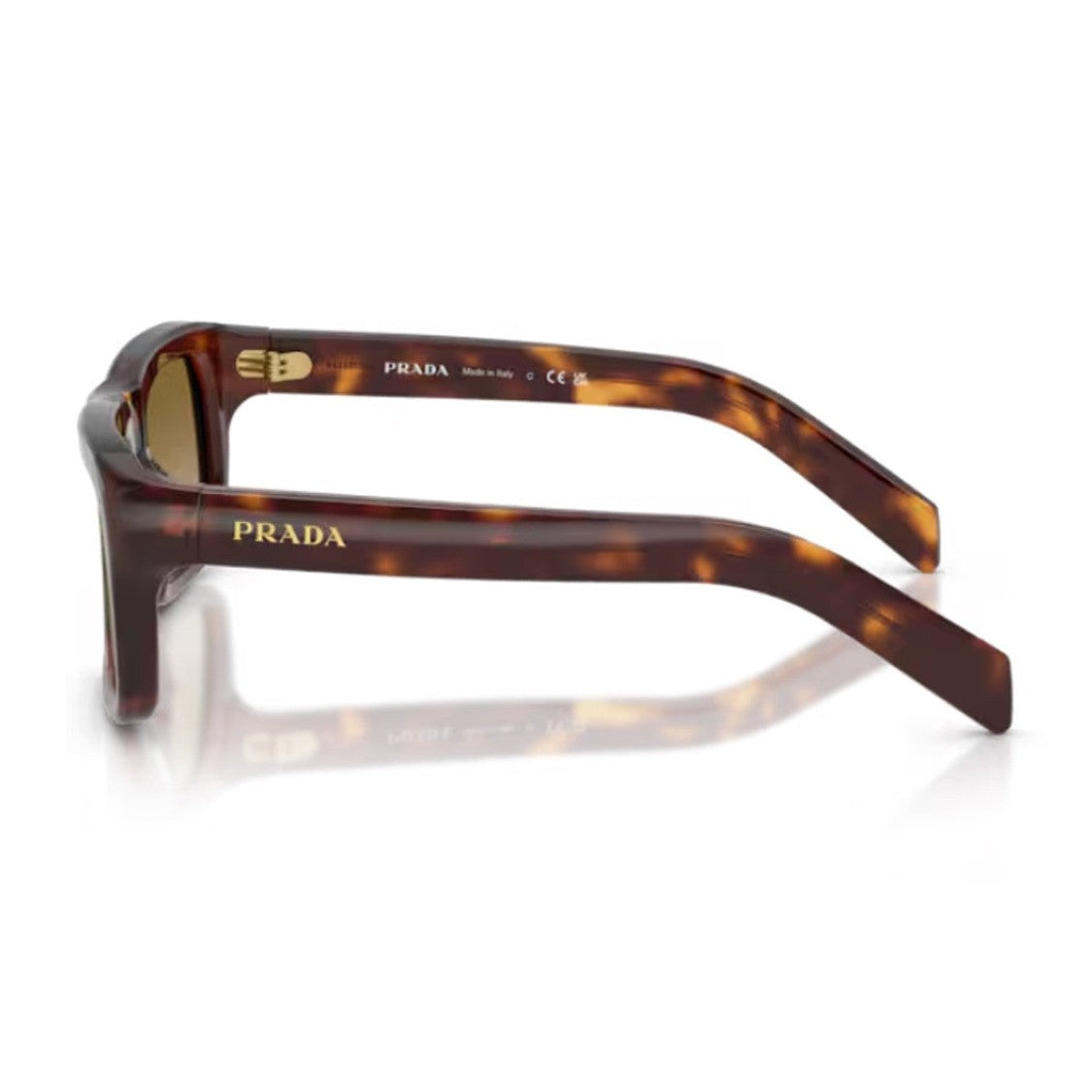 Prada Havana Pr D11s Oversized Rectangular Sunglasses