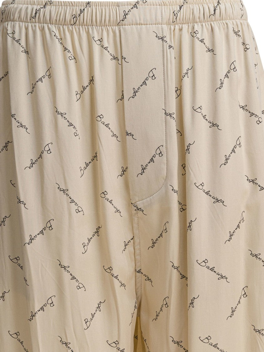 Balenciaga Relaxed Fit Trousers With Subtle All-Over Print