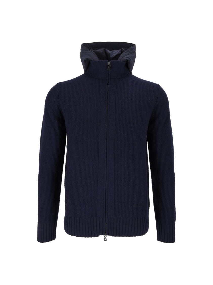 Ballantyne Padded Hooded Ribbed Cardigan
