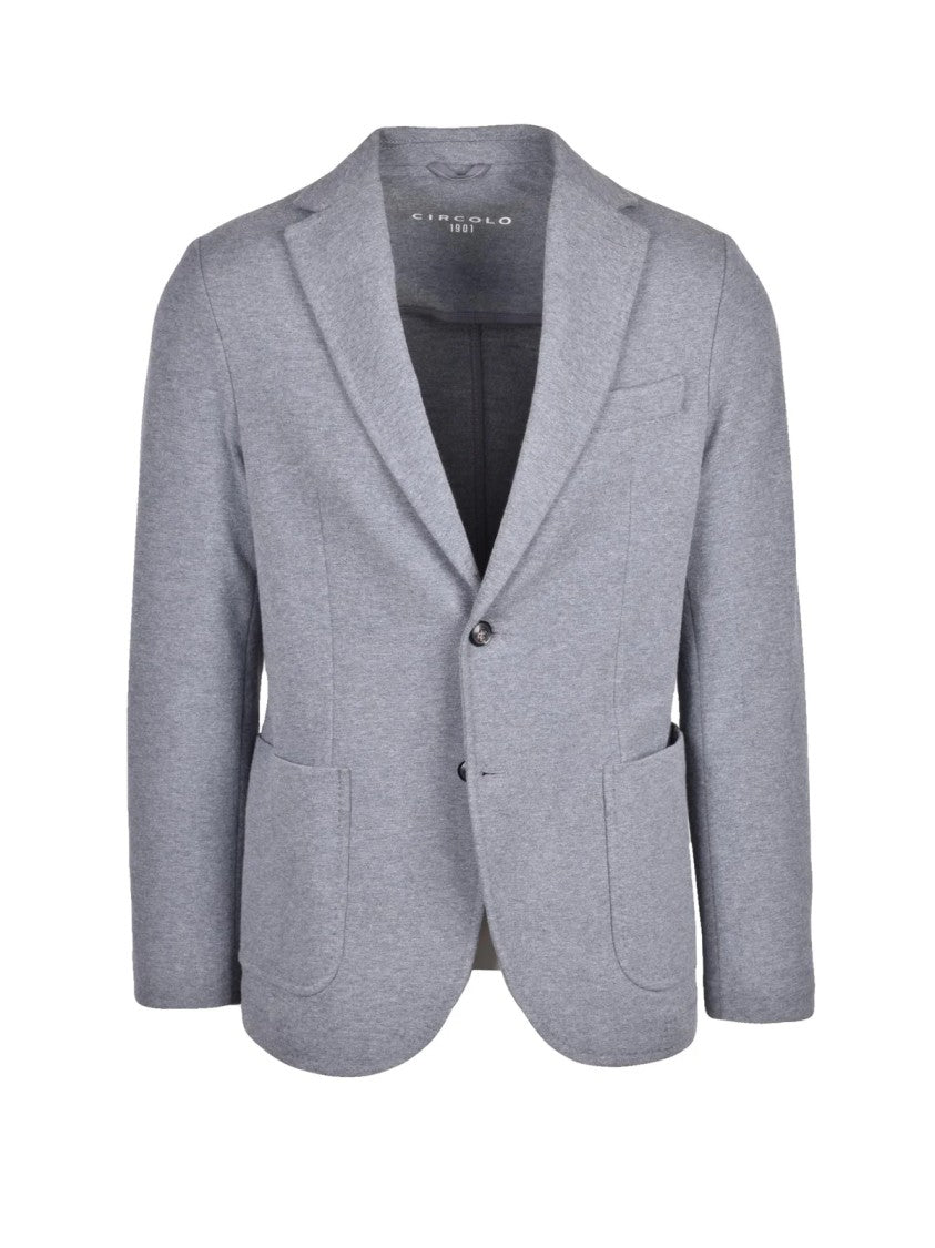 Circolo 1901 Grey Unlined Stretch Cotton Sweatshirt Jacket