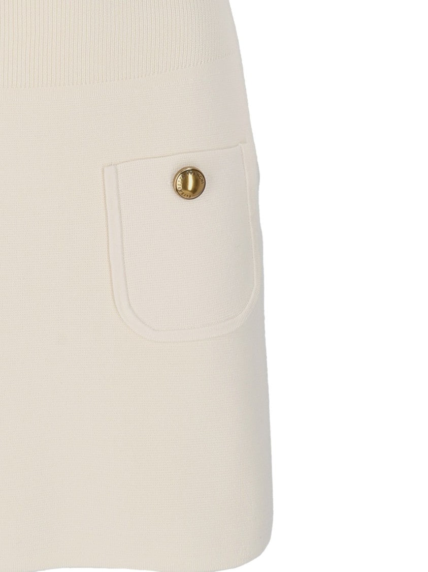 Elisabetta Franchi Short Ribbed Knit Dress With Neck Tie
