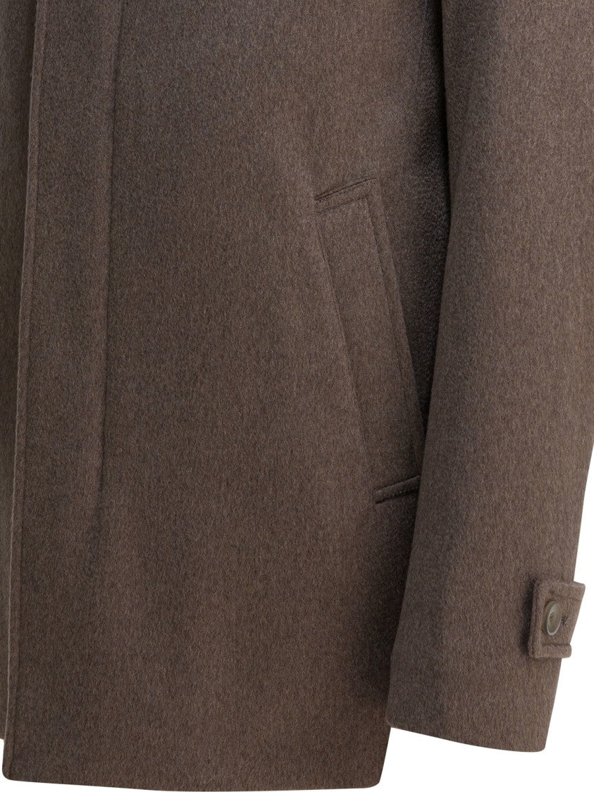 Herno Sophisticated Cashmere Coat With Adjustable Cuffs