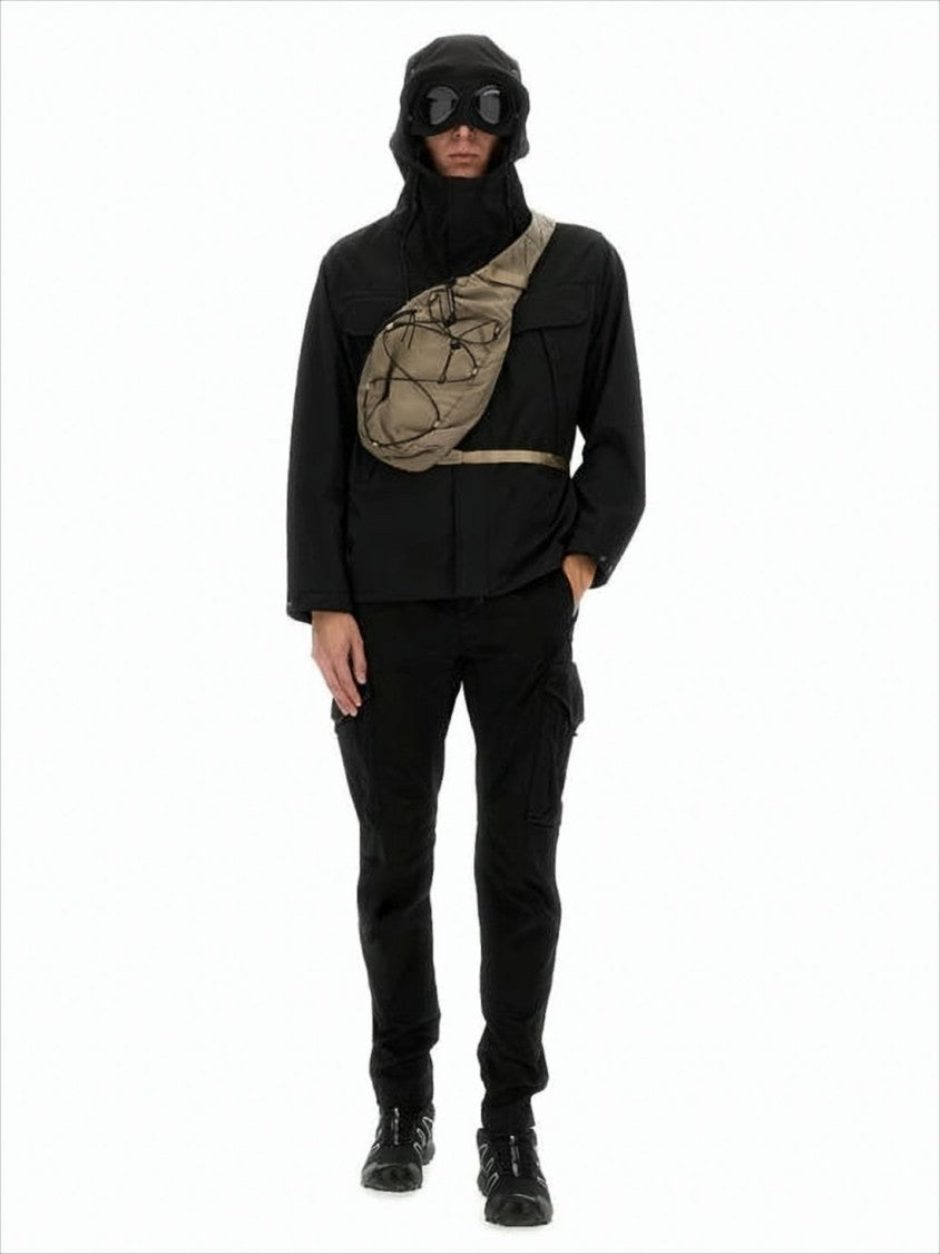 C.P. Company Black Polyamide Jacket With Integrated Hood And Goggles