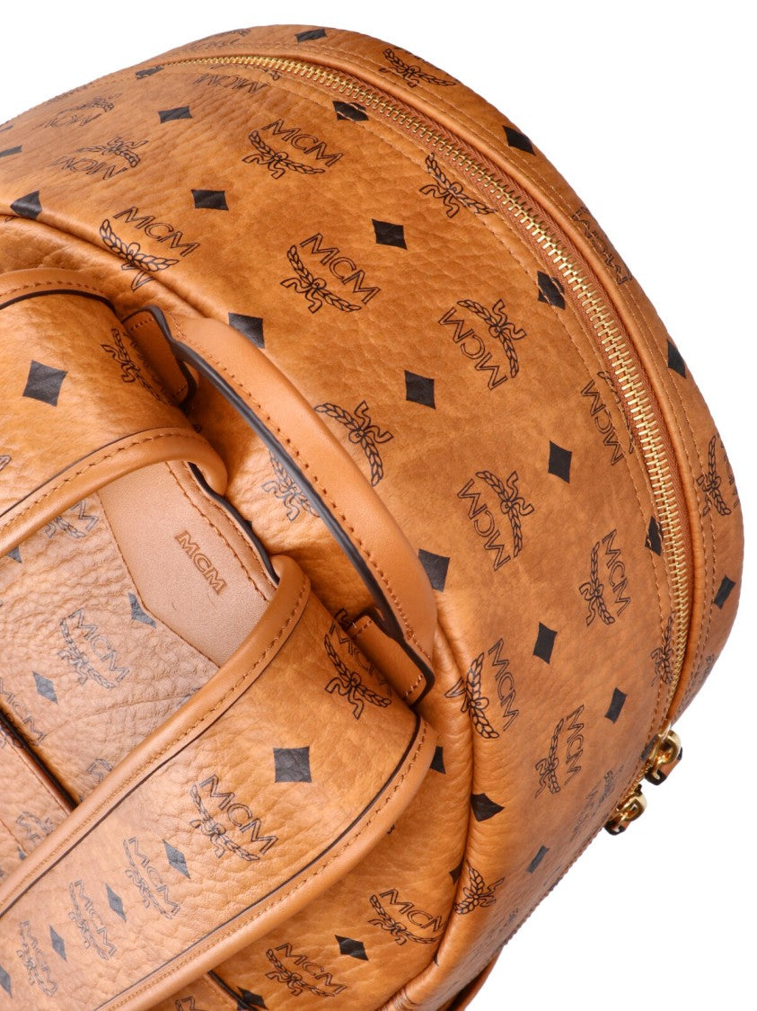 Mcm Brown Stark Visetos Fabric Backpack