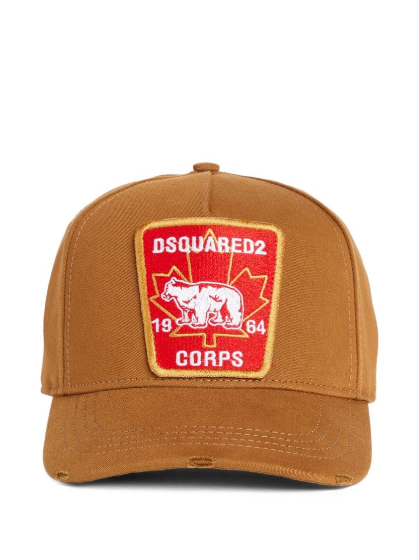 Dsquared2 Brown Cap With Embroidered Logo Patch