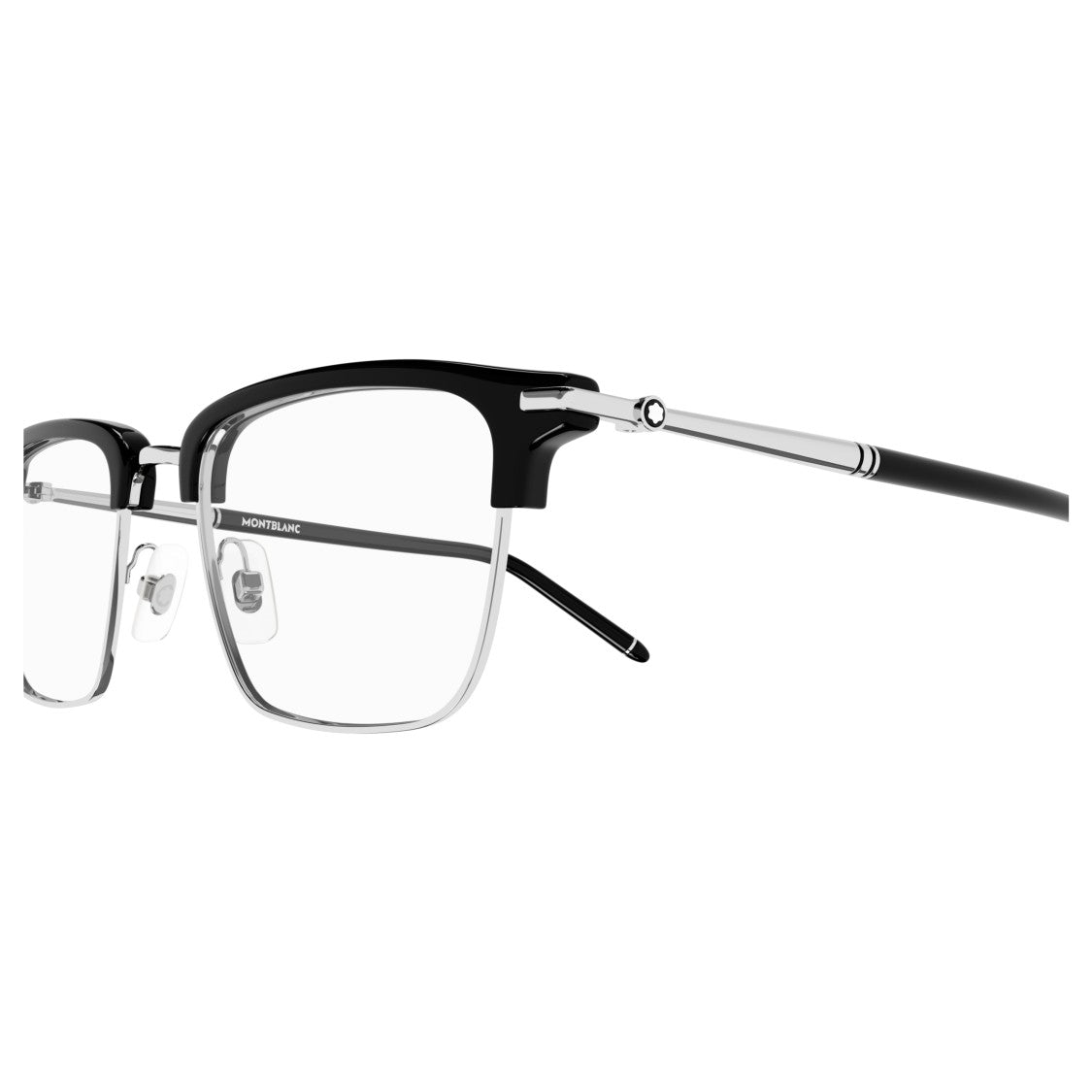 Montblanc Mb0243o Semi-Rimless Eyeglasses With Bold Black Upper Frame