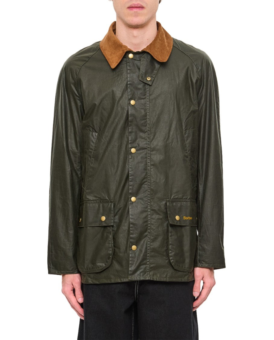 Barbour Green Zip Snap Button Coat