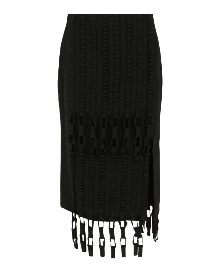 Ferragamo Fringe Hem Midi Skirt
