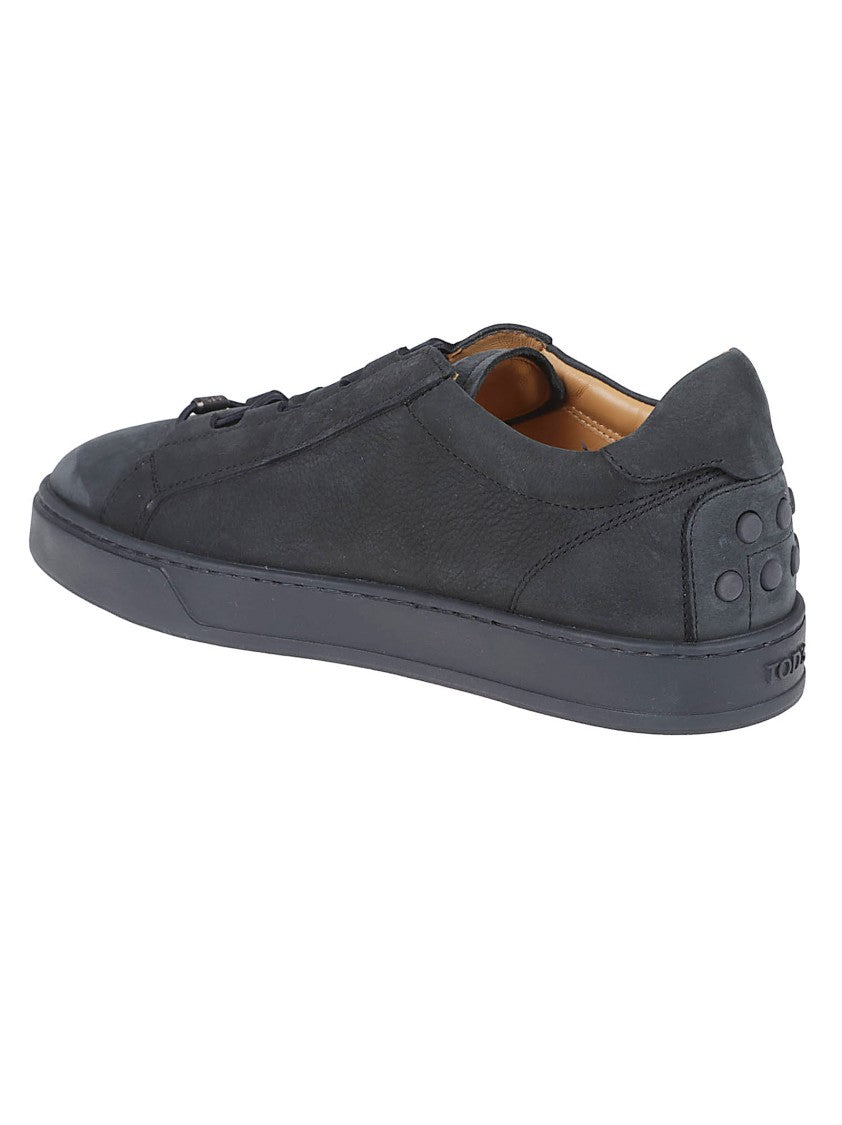 Tod's Low-Profile Black Calfskin Sneakers