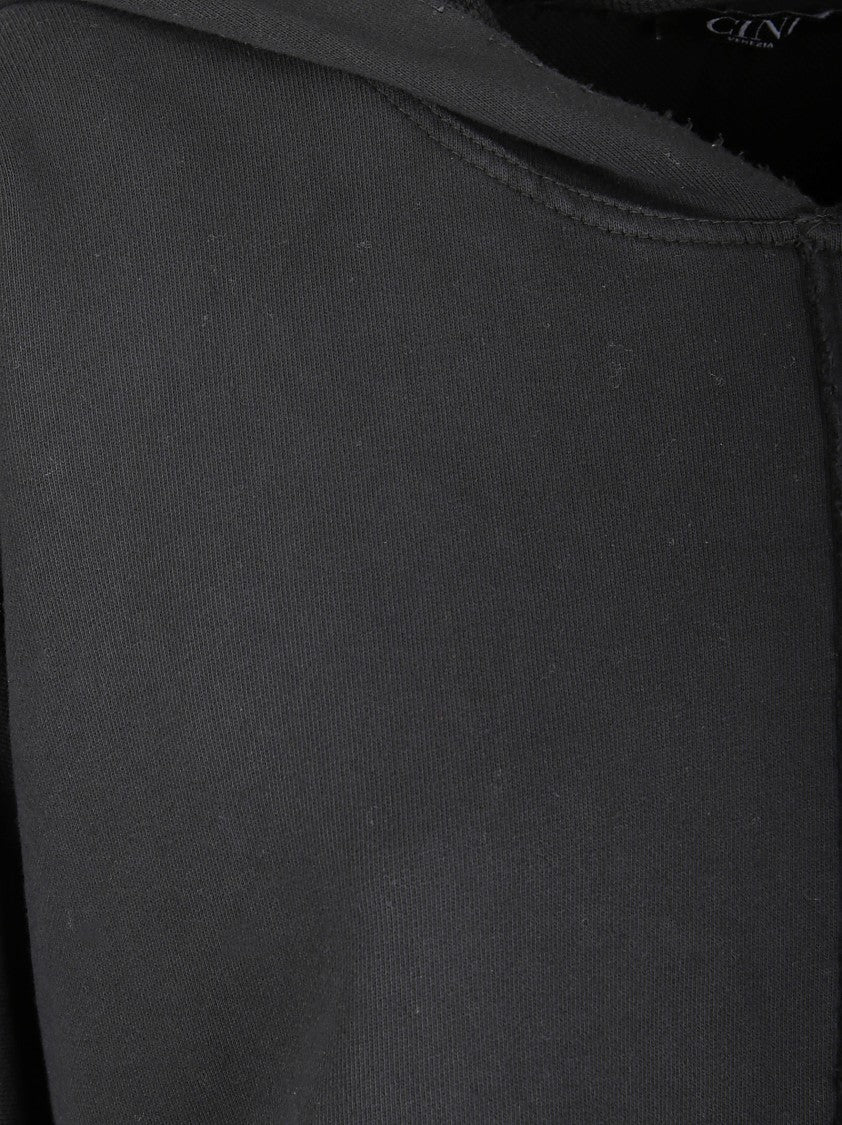 Cini Lightweight Cotton Sweatshirt With Hood And Raw Hems