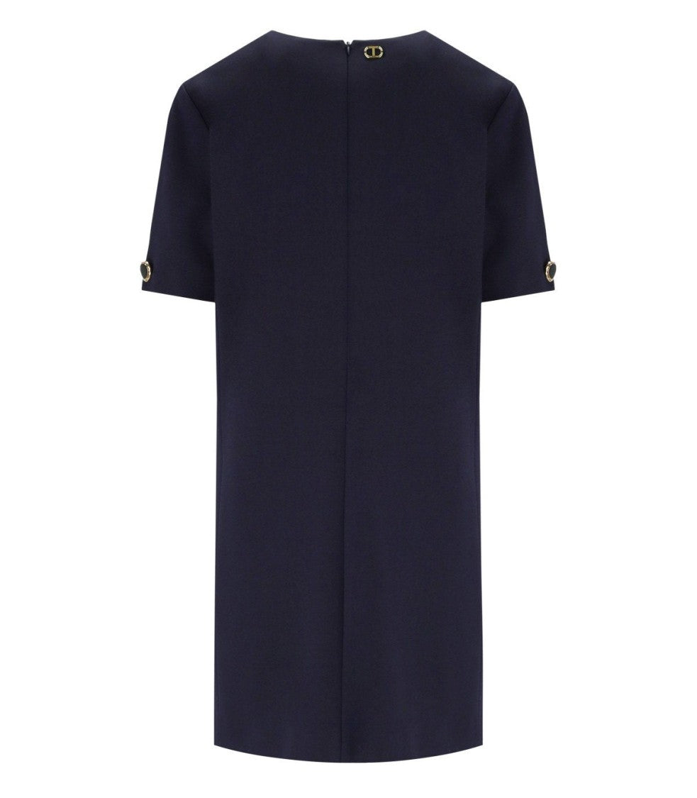 Twin-Set Blue Dress With Jewel Buttons