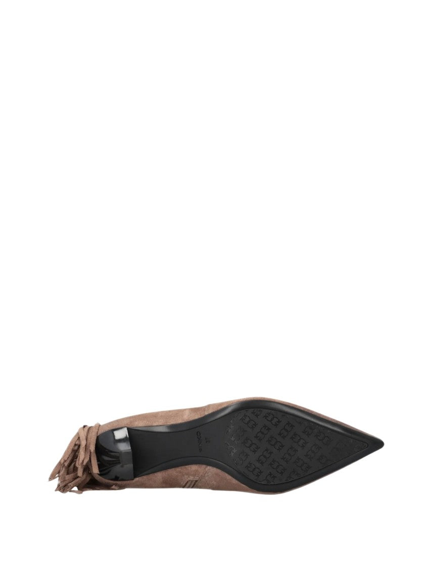 Pinko Soft Suede Ankle Boots With Playful Tassels