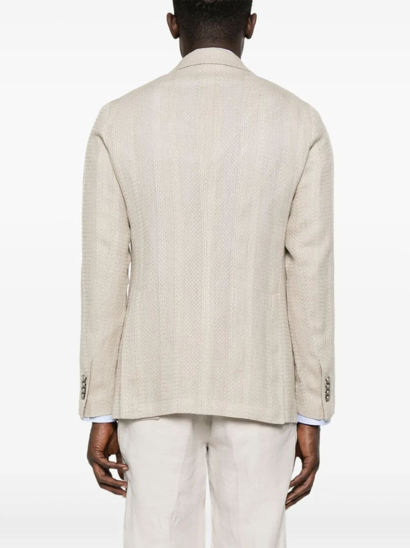 Tagliatore Textured Tailored Blazer With Notch Lapels