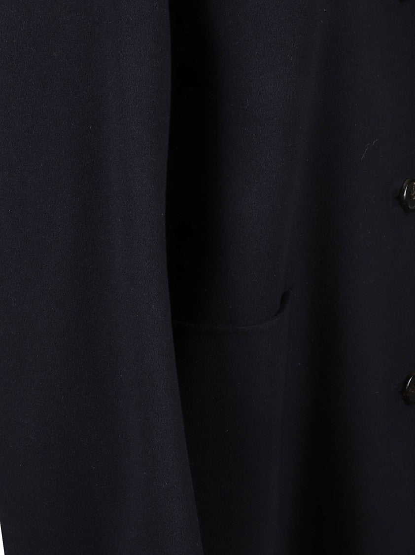 Max Mara Boxy Black Short Coat With Classic Collar And Button-Down Front