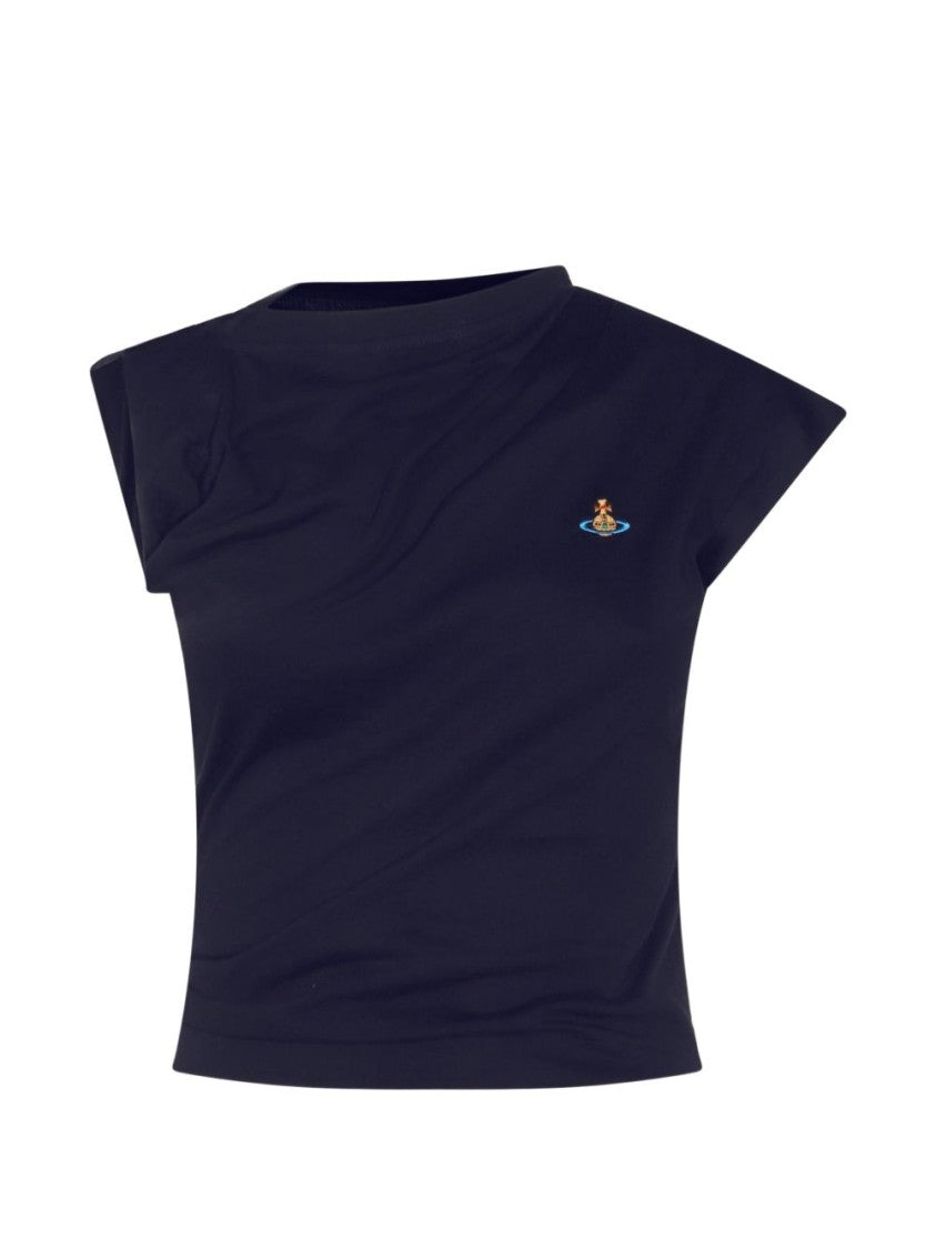 Vivienne Westwood Short-Sleeve Asymmetrical Neckline Fitted Top