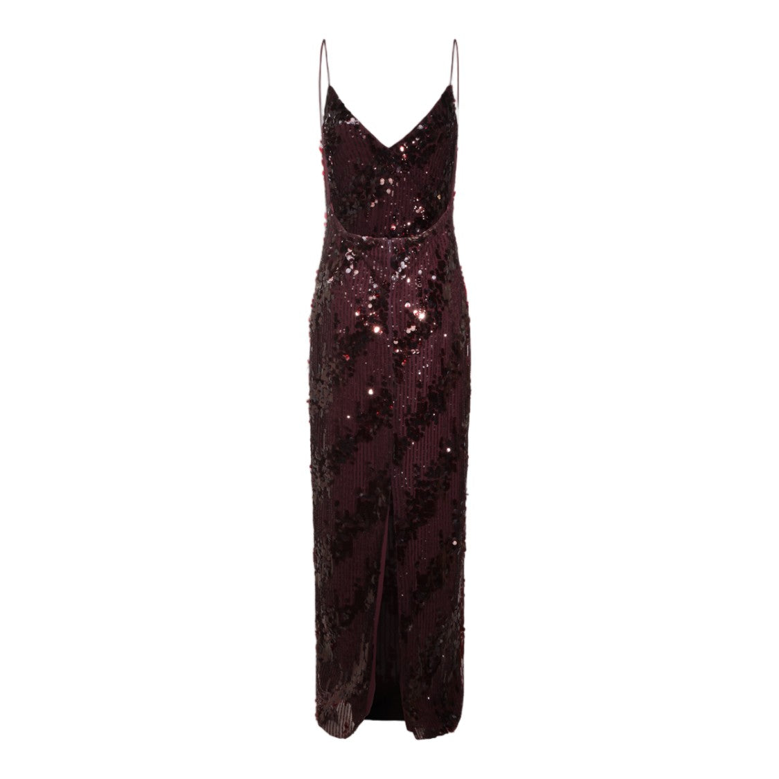 Nissa Spaghetti Strap Sequin Embellished Midi Dress