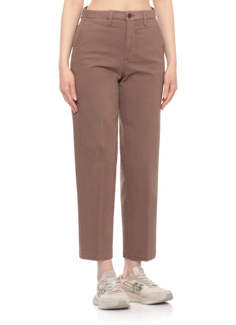 Briglia 1949 Brown Jeangw Cotton-Blend Straight-Leg Pants