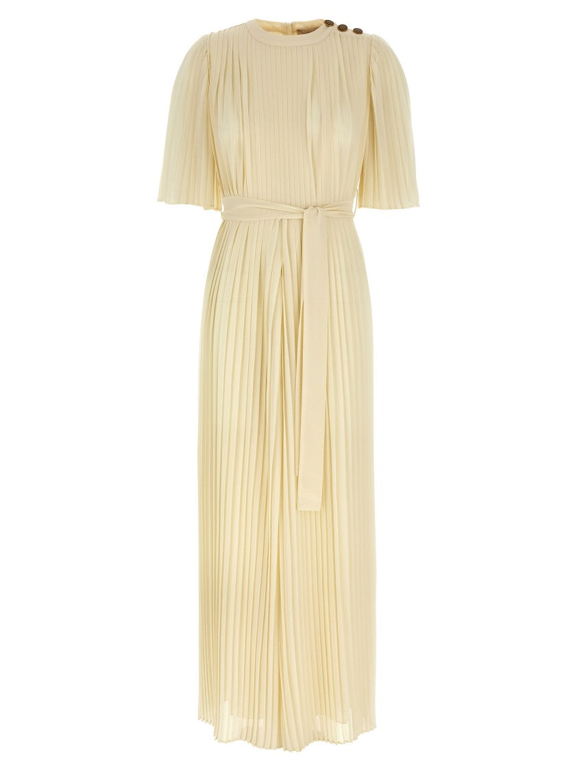 Twin-Set Pleated Jumpsuit With Wide Trousers