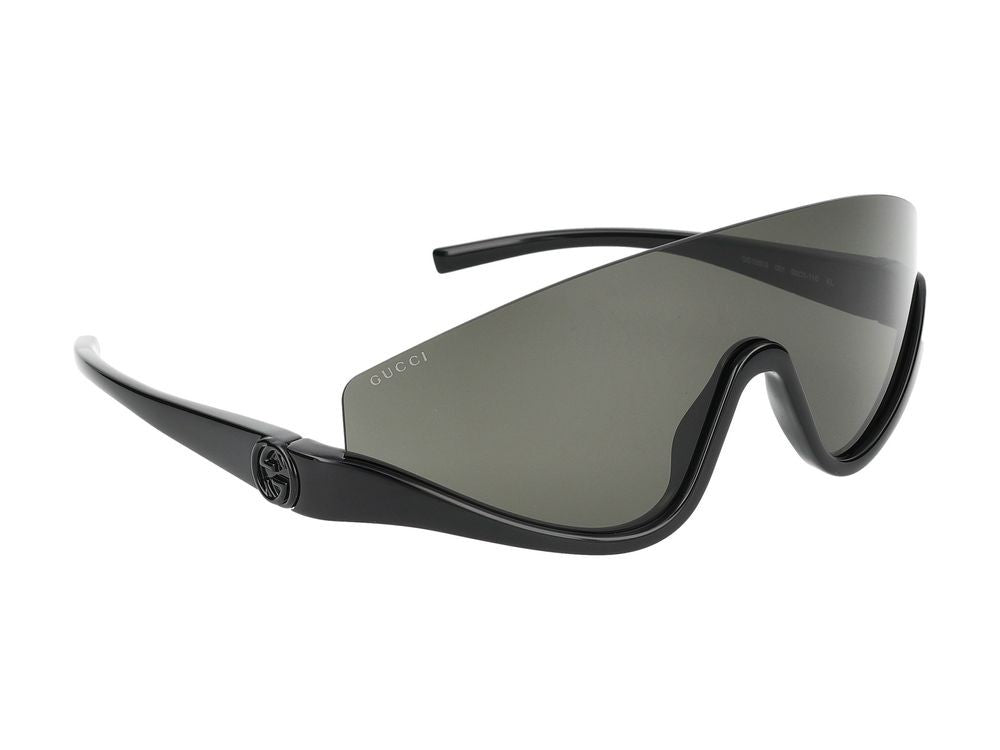 Gucci Black Shield-Style Sunglasses