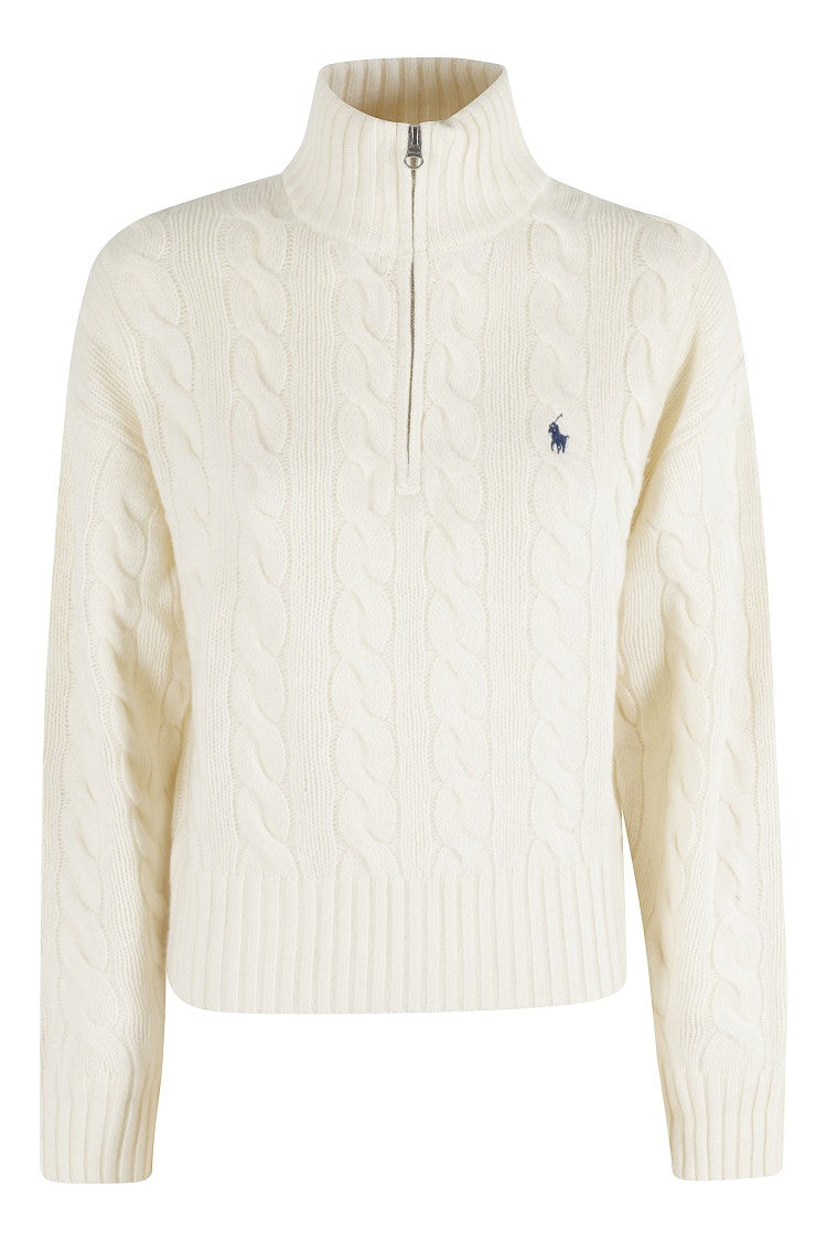 Polo Ralph Lauren Cable Knit Pullover Sweater With High Collar
