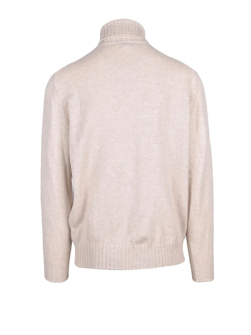 Filippo De Laurentiis Merino Wool And Cashmere Turtleneck With High Ribbed Collar