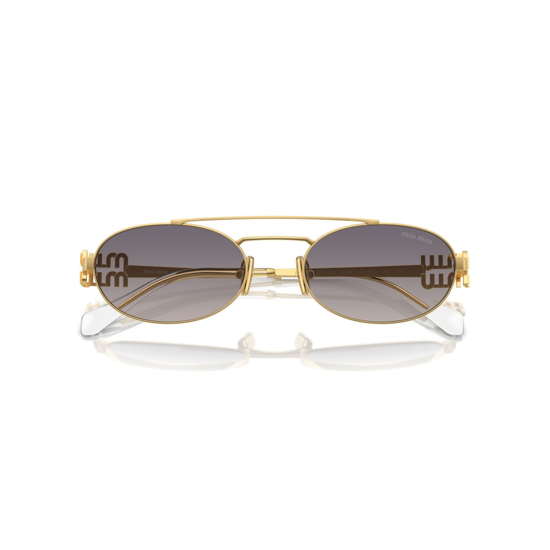 Miu Miu 0Mu 54Zs Oval Gold-Toned Metal Sunglasses