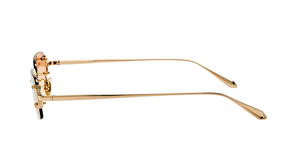 Linda Farrow Lfl Rimless Square Sunglasses With Gradient Amber Tint