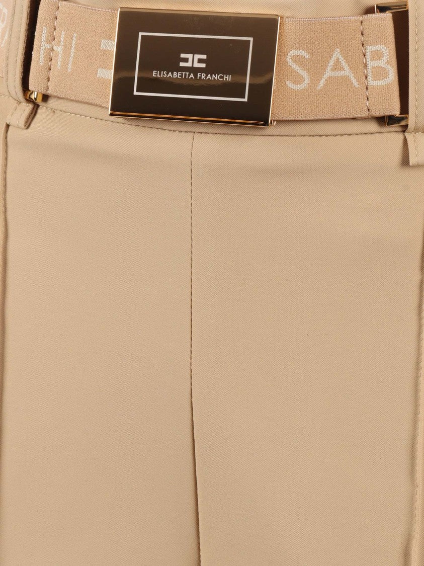 Elisabetta Franchi High Waisted Tailored Buckle Shorts