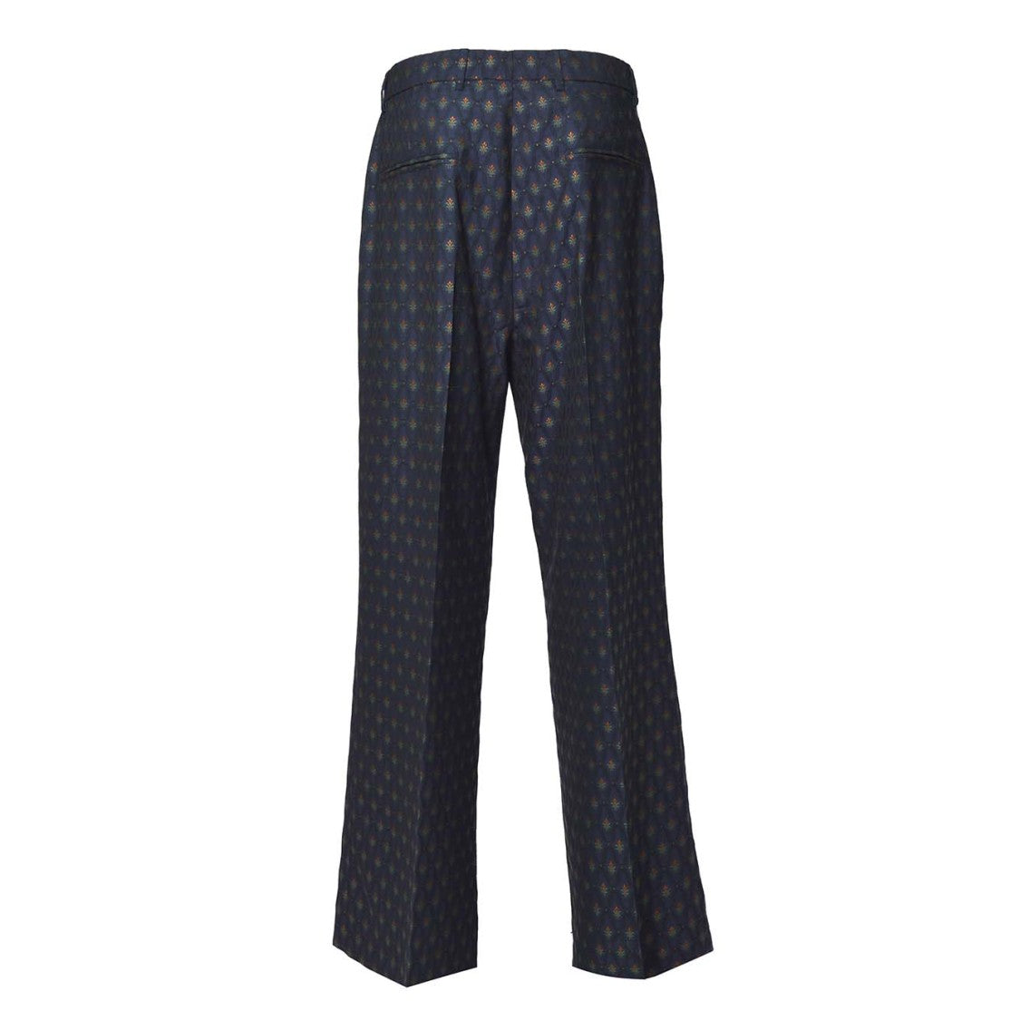 Etro Blue Jacquard Wool Palazzo Pants