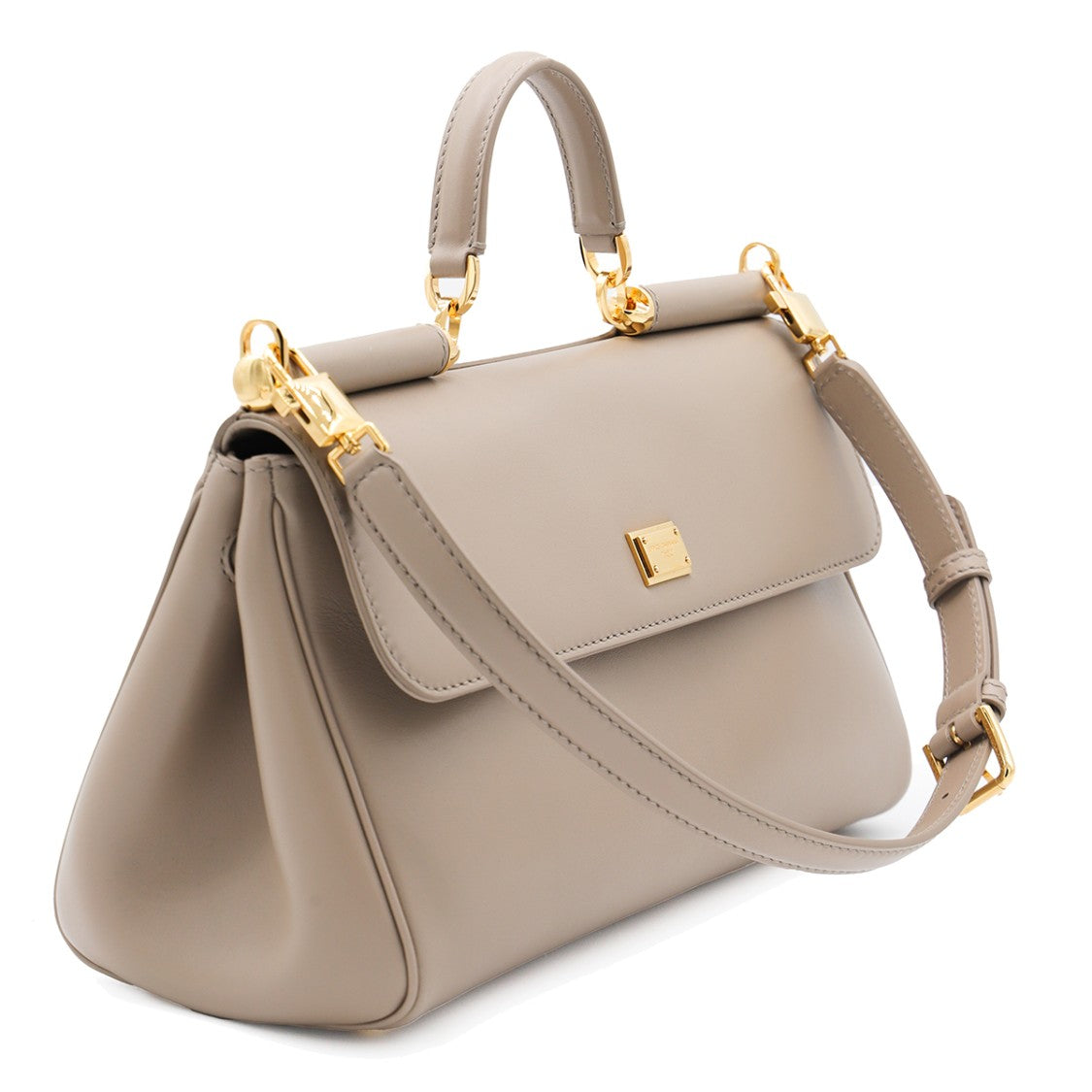 Dolce & Gabbana Beige Leather My Sicily Top Handle Bag