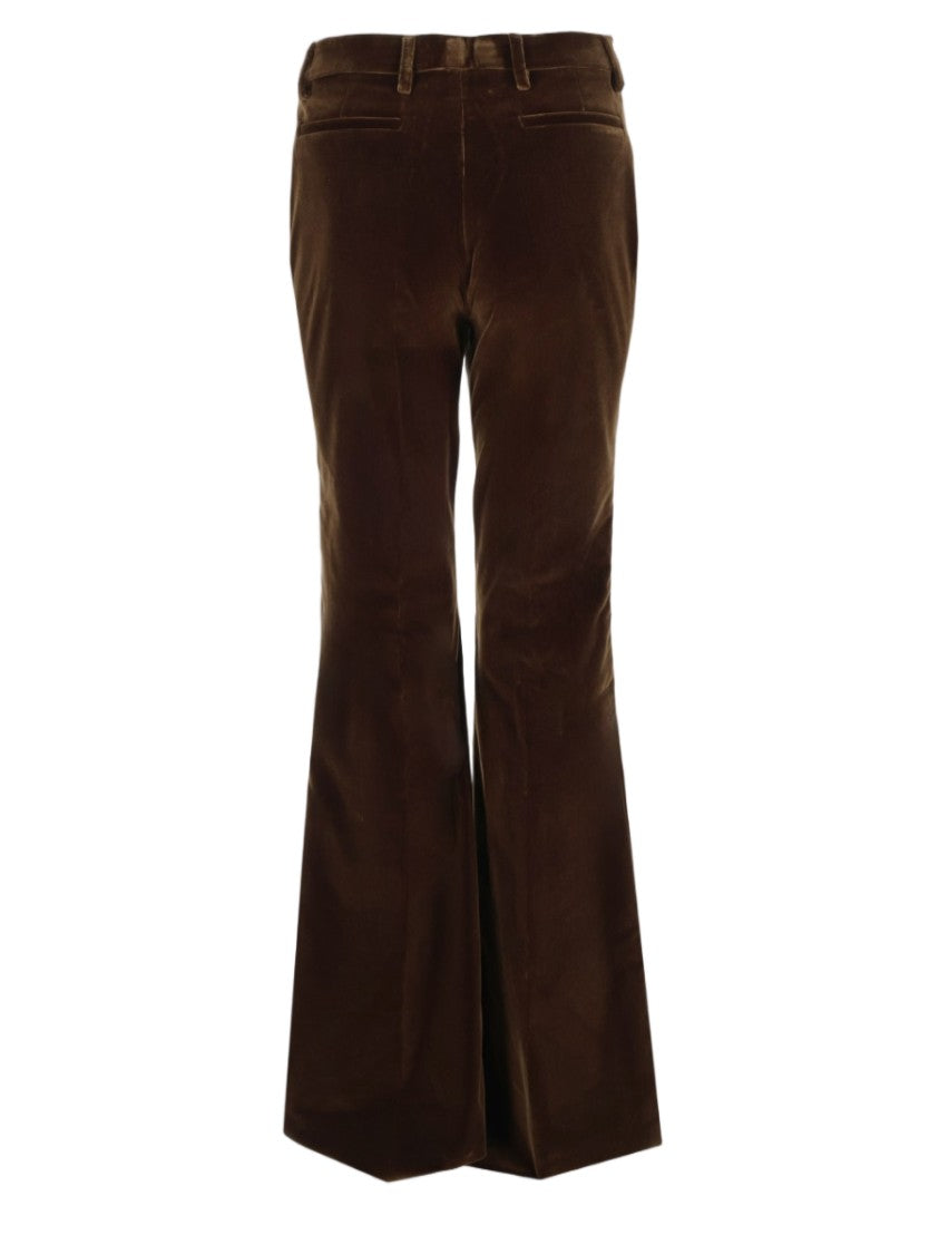Etro Flared Multicolour Trousers With Classic Waistband And Velvety Texture