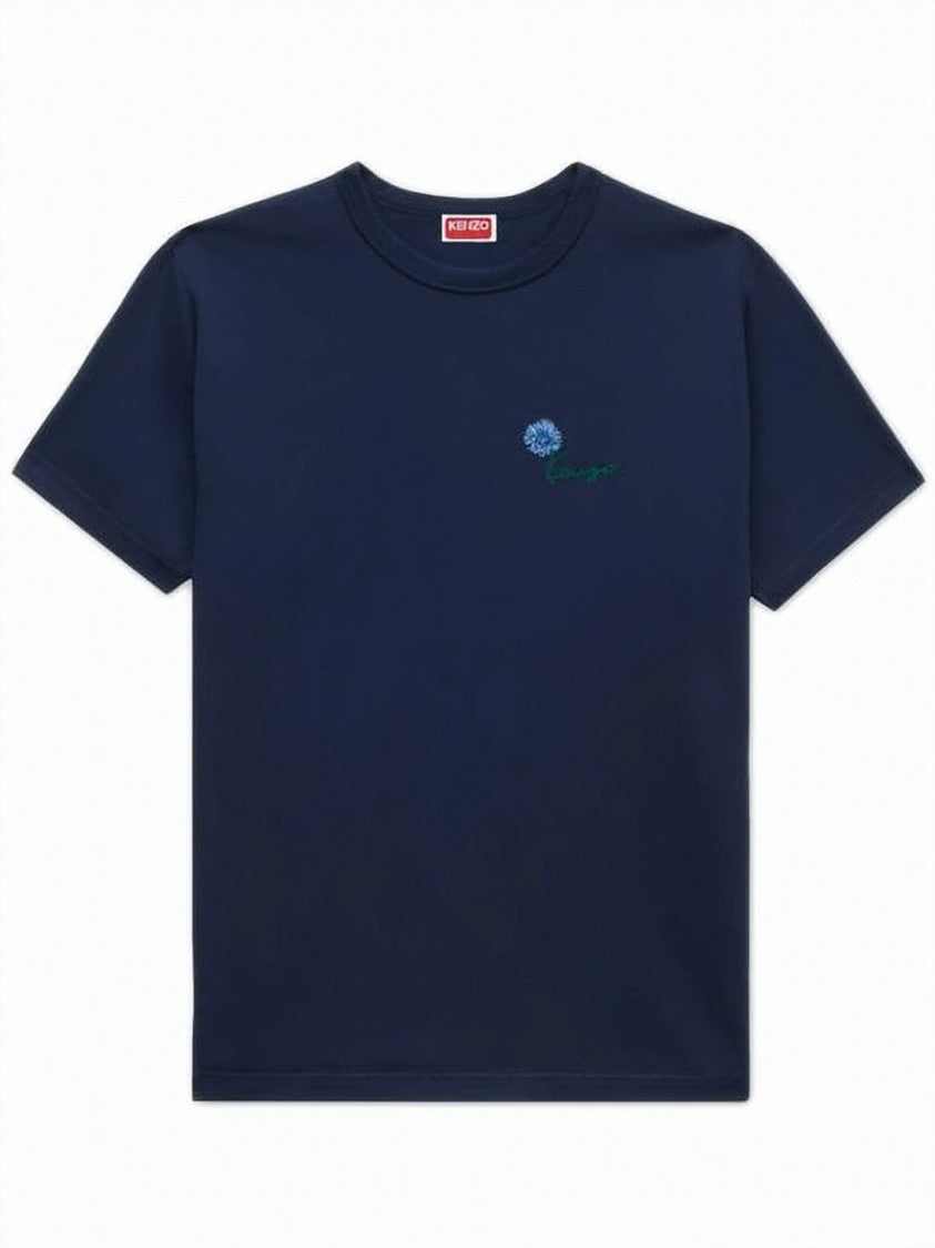 Kenzo Short-Sleeved Crew Neck T-Shirt With Delicate Embroidered Detail
