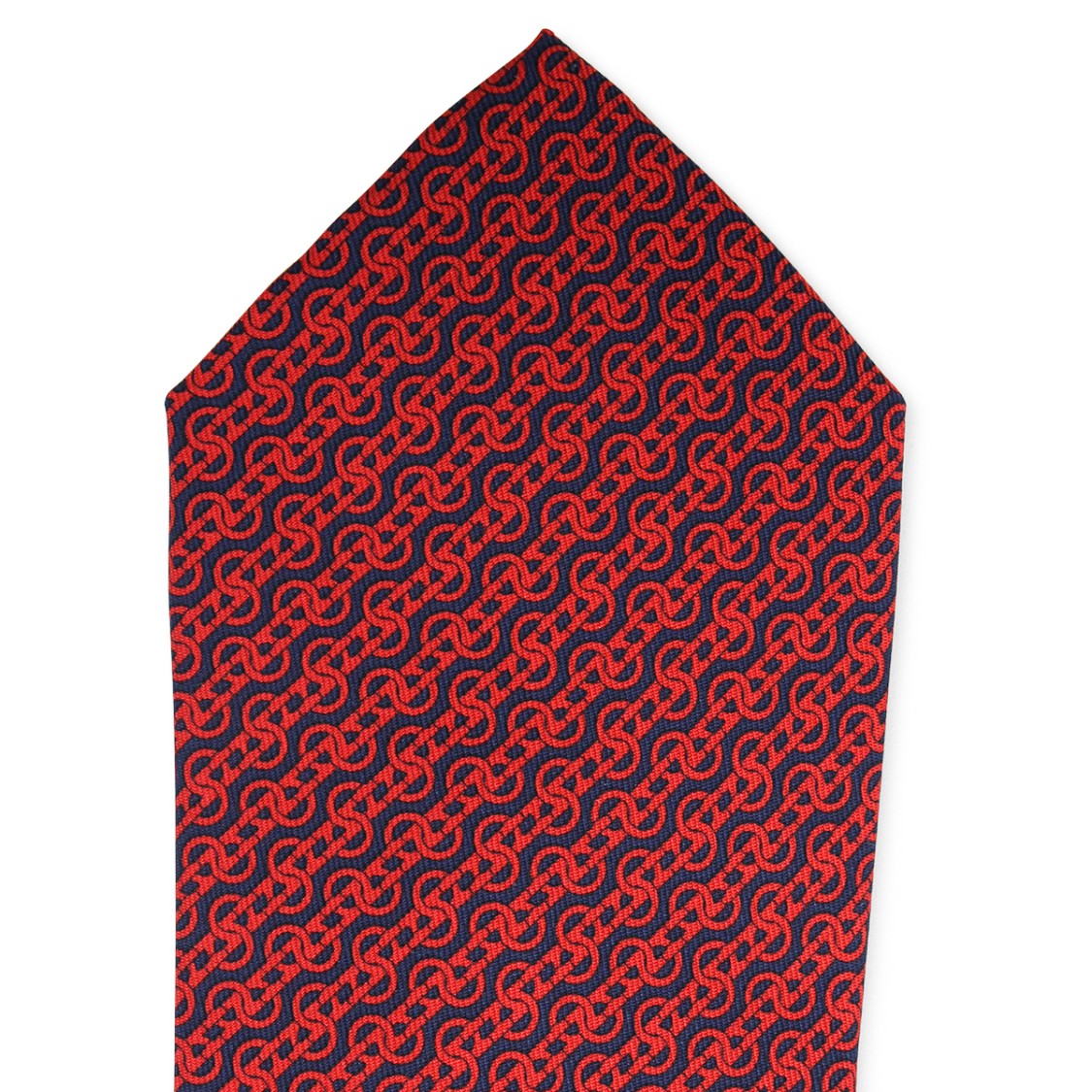 Ferragamo Patterned Silk Tie In Vibrant Red