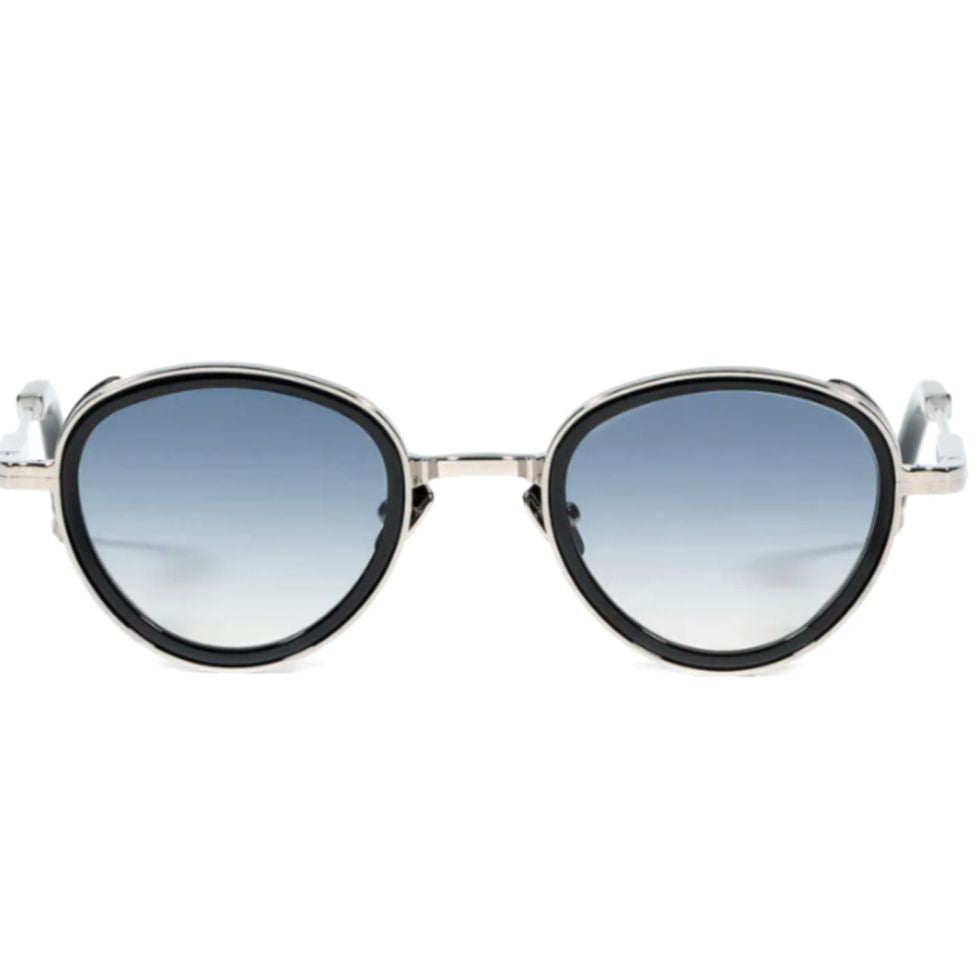 John Dalia Christian Rounded Frame Sunglasses With Gradient Blue Tint