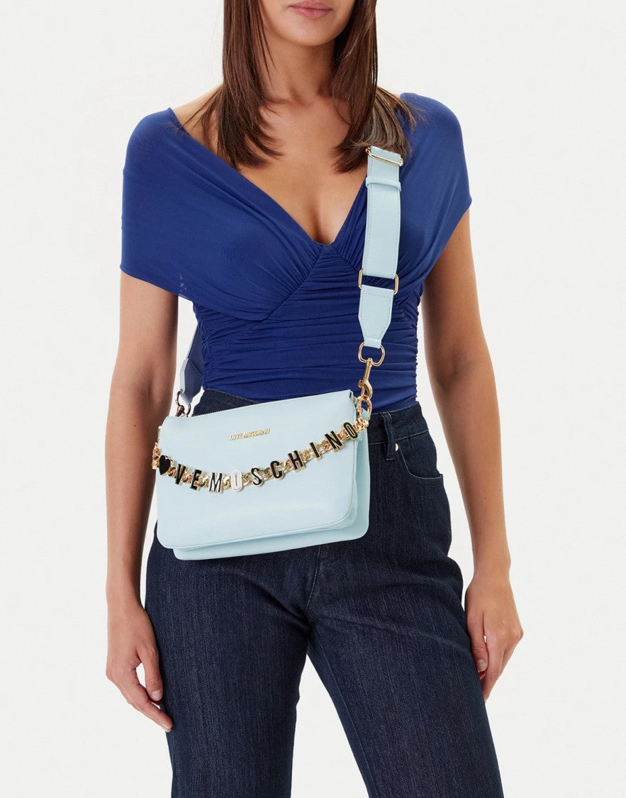 Moschino Chain Link Logo Shoulder Bag