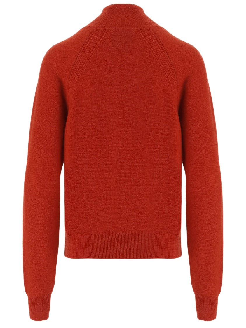 Sa Su Phi Red Cashmere-Silk Blend Turtleneck Sweater
