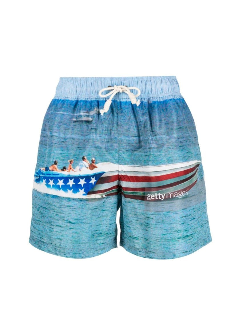 Palm Angels Getty Speedyboat Logo Swim Shorts