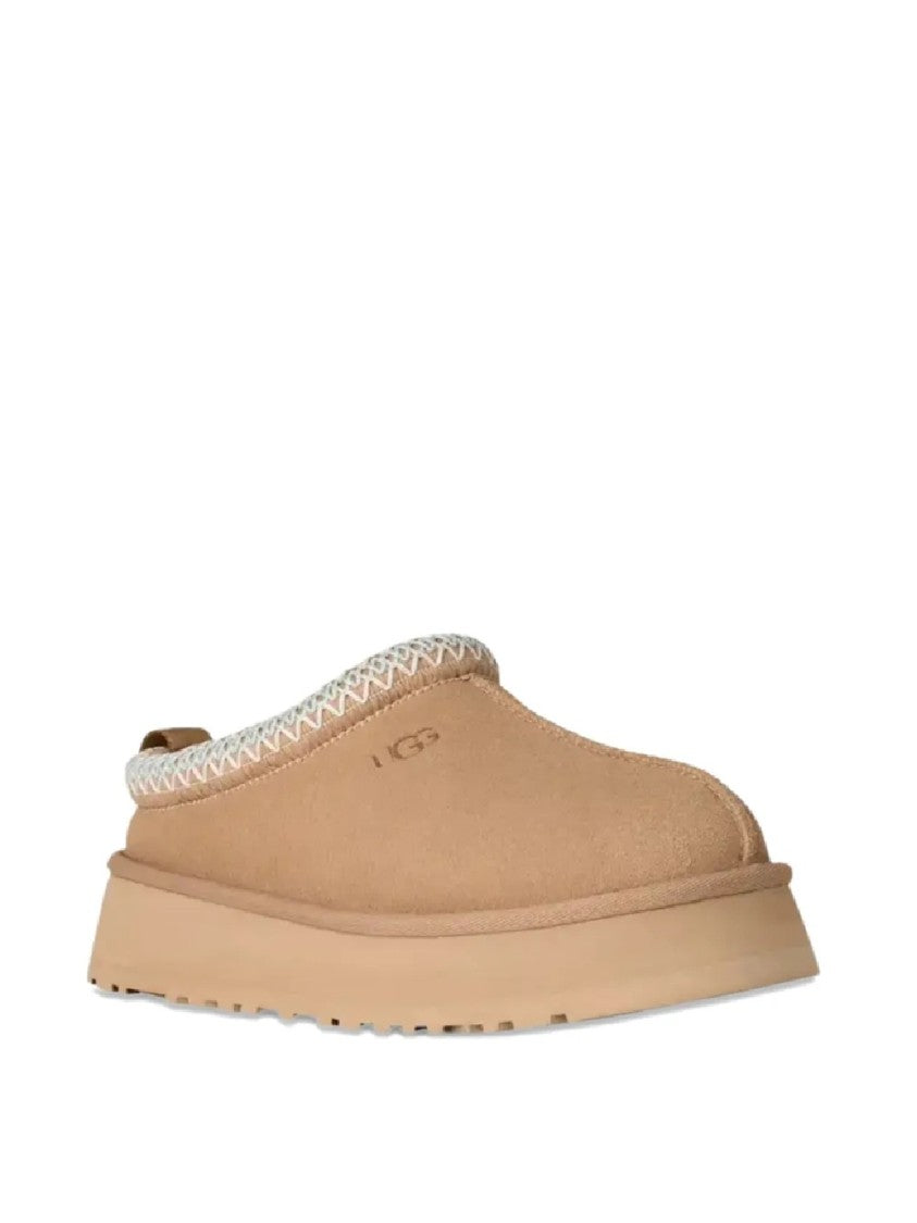 Ugg Slip-On Leather Flats With Textile Accents