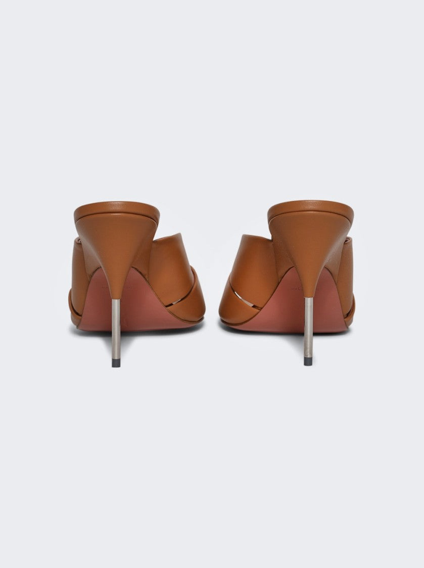 Amina Muaddi Samantha Slipper Sandal Latte Leather