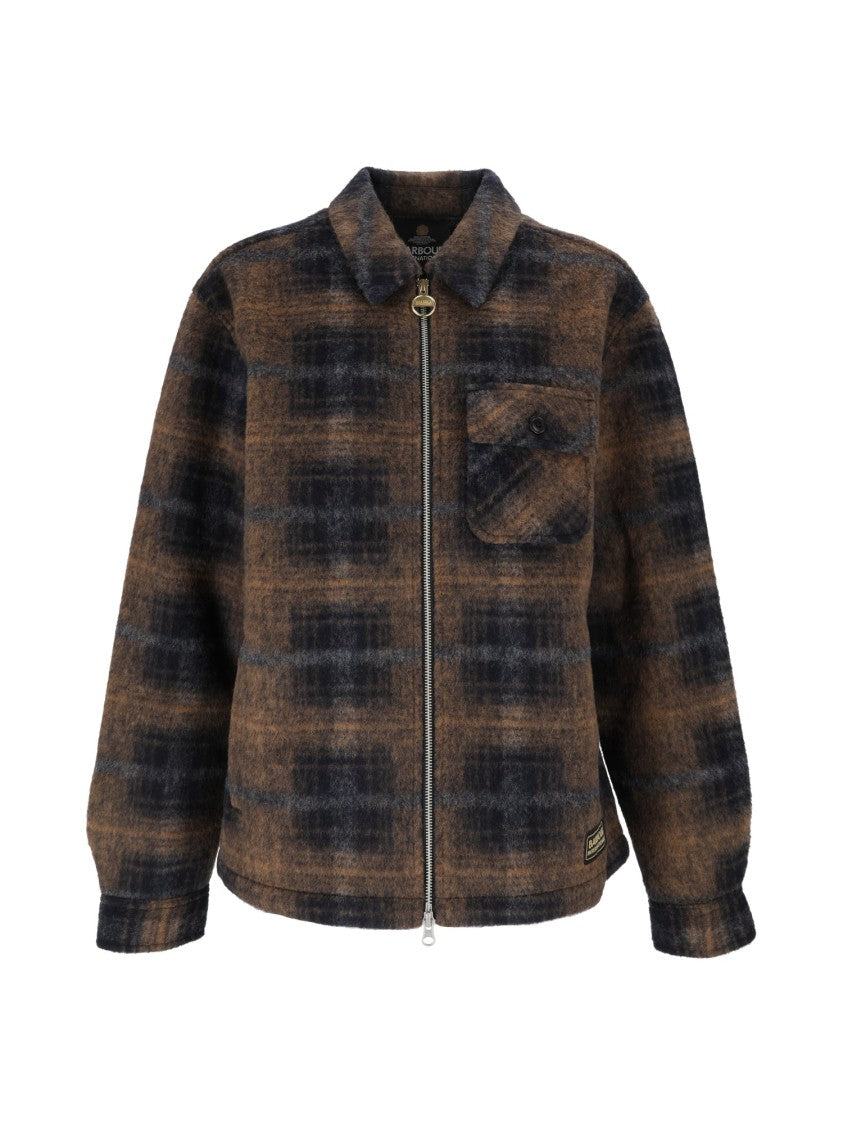 Barbour Oswald Plaid Zip Fleece Overshirt