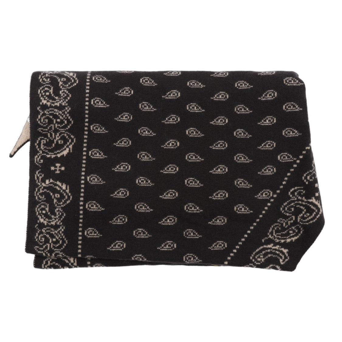 Guest In Residence Black/Beige Reversible Paisley Scarf