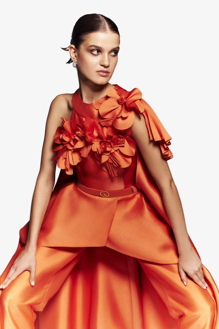 Saiid Kobeisy Mikado Jumpsuit With Asymmetrical Cuts And Matching Embroidery