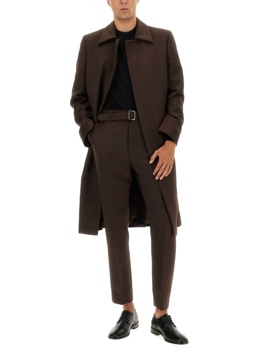 Mm6 By Maison Margiela Slim-Fit Dark Brown Tailored Pants