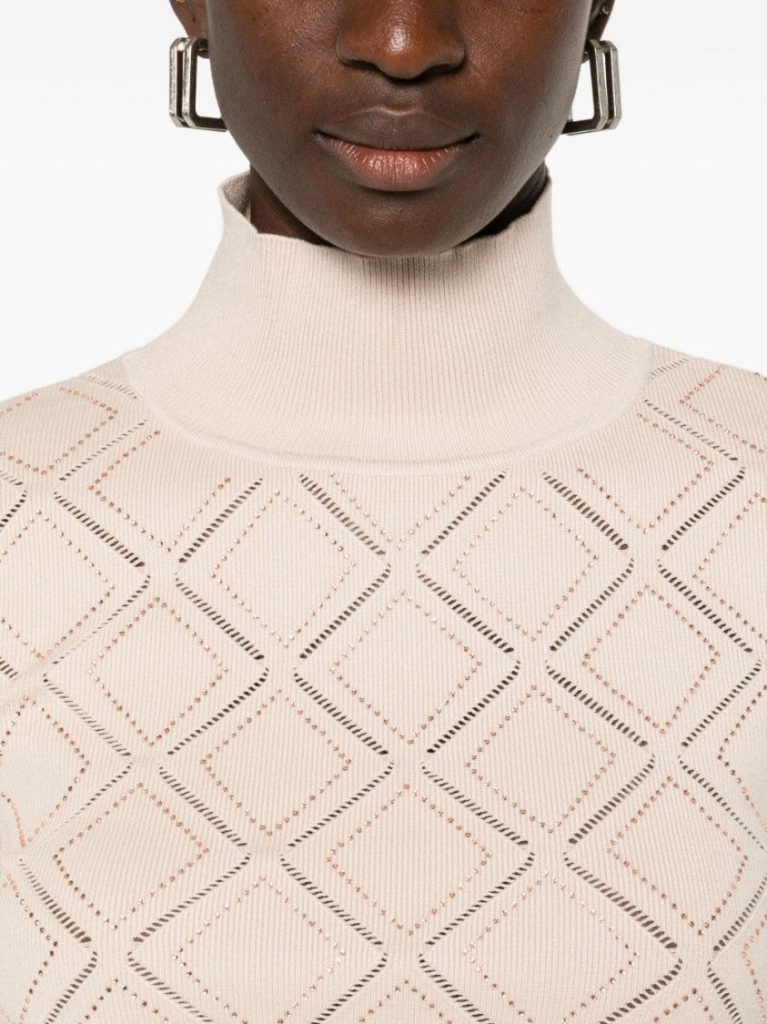 Blugirl Textured Light Pink Knit Sweater